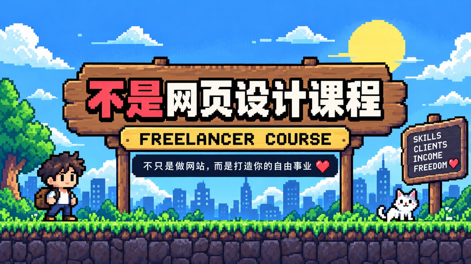 不是网页设计课程像素艺术封面